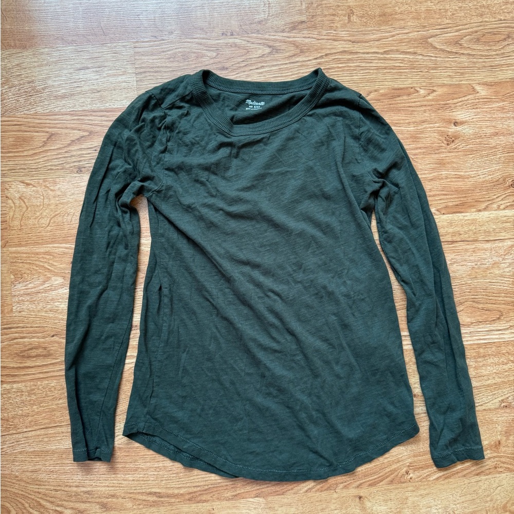Madewell Forest Green Long Sleeve Tee